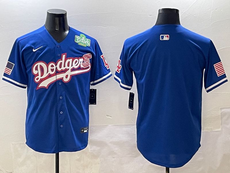 Men Los Angeles Dodgers Blank Blue Second generation Joint Name Nike 2025 MLB Jersey style 2